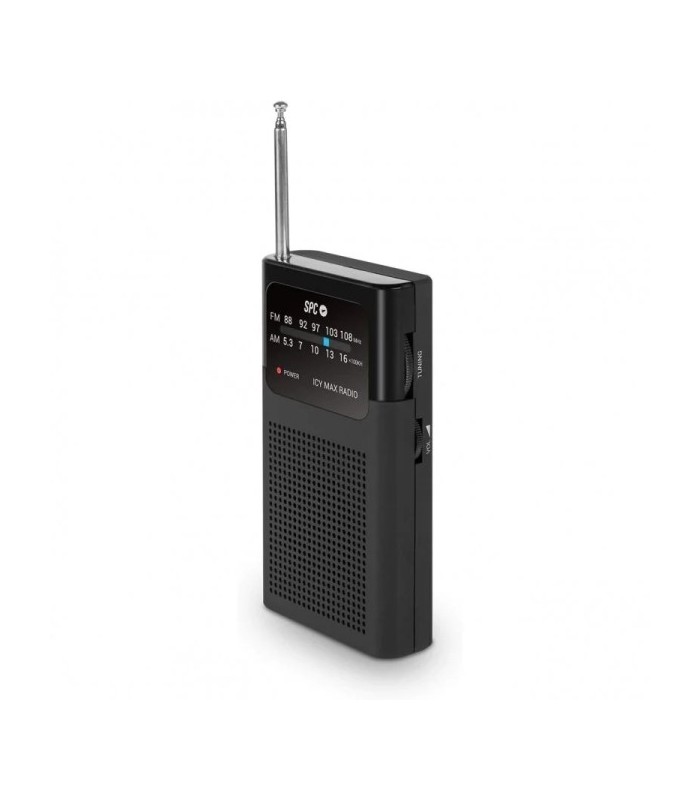RADIO PORTATIL ANALOGICA SPC ICY MAX NEGRA - FM-AM - ALIMENTACION CON PILAS - JACK 3 5mm