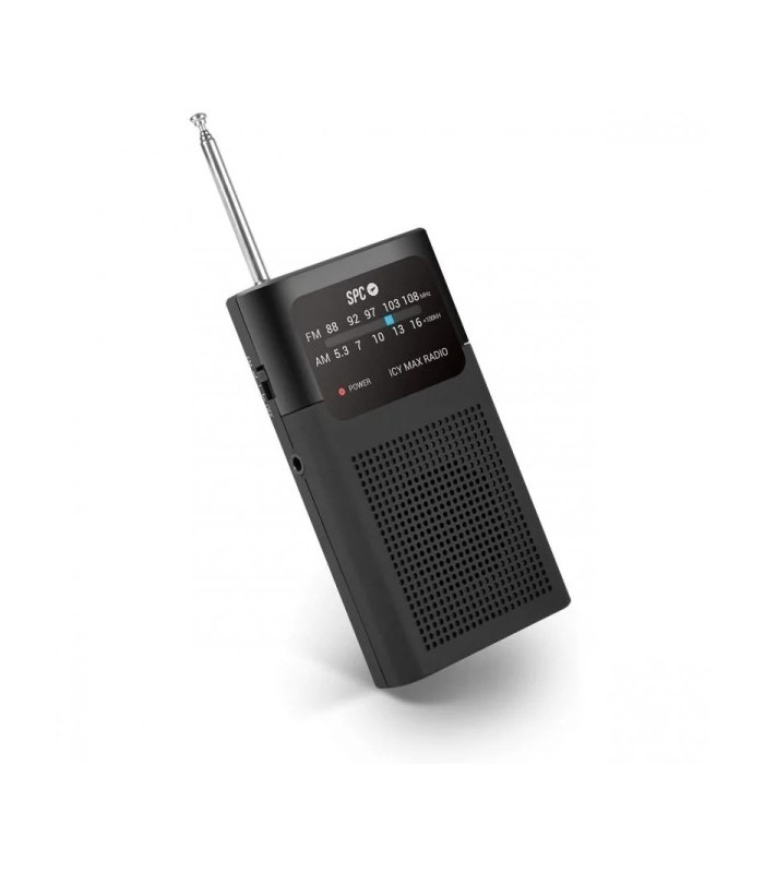 RADIO PORTATIL ANALOGICA SPC ICY MAX NEGRA - FM-AM - ALIMENTACION CON PILAS - JACK 3 5mm