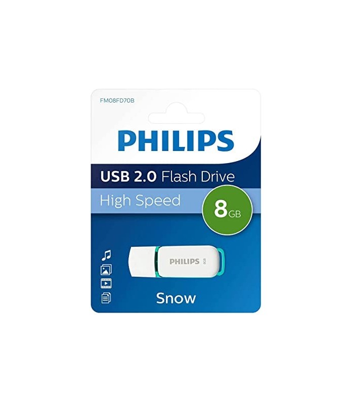 PENDRIVE PHILIPS 8GB BLANCO - USB 2 0 HIGH SPEED