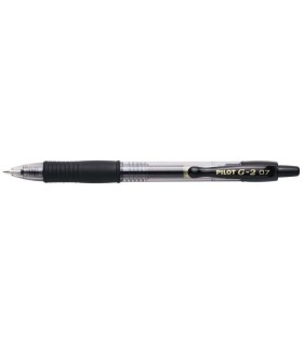 BOLIGRAFO PILOT DE GEL G2 ROLLERBALL NEGRO - PUNTA DE BOLA REDONDA 0 7mm - TRAZO 0 32mm
