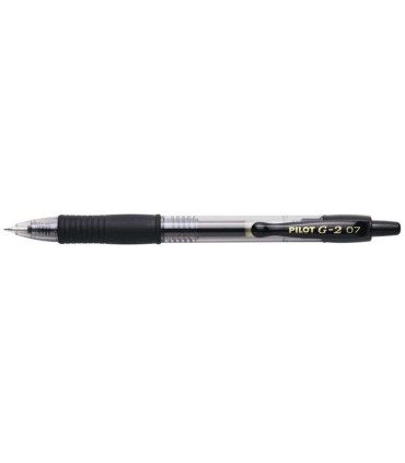 BOLIGRAFO PILOT DE GEL G2 ROLLERBALL NEGRO - PUNTA DE BOLA REDONDA 0 7mm - TRAZO 0 32mm