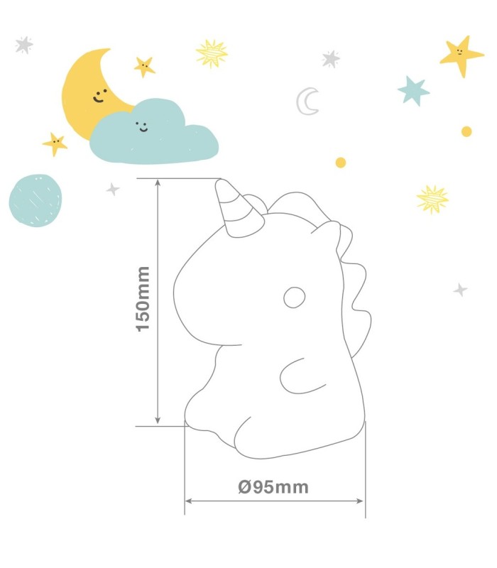 LUZ DE NOCHE INFANTIL LED UNICORNIO GSC 1W LUZ RGB - BATERIA RECARGABLE