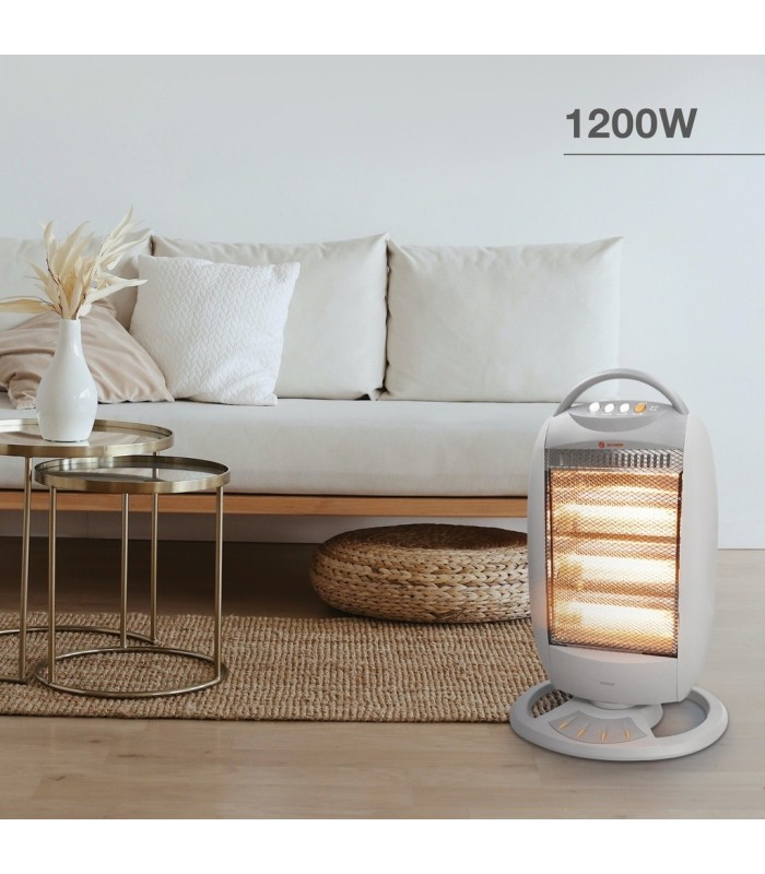 ESTUFA HALOGENA GIRATORIA BEKITRO NAIROS GSC 1200W - 3 NIVELES - DISPOSITIVO ANTIVUELCO