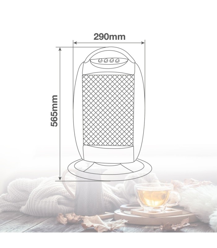 ESTUFA HALOGENA GIRATORIA BEKITRO NAIROS GSC 1200W - 3 NIVELES - DISPOSITIVO ANTIVUELCO