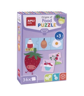 PUZZLE APLI ORIGEN DE LOS ALIMENTOS - 36 PIEZAS DE 7x7cm -COLORIDO