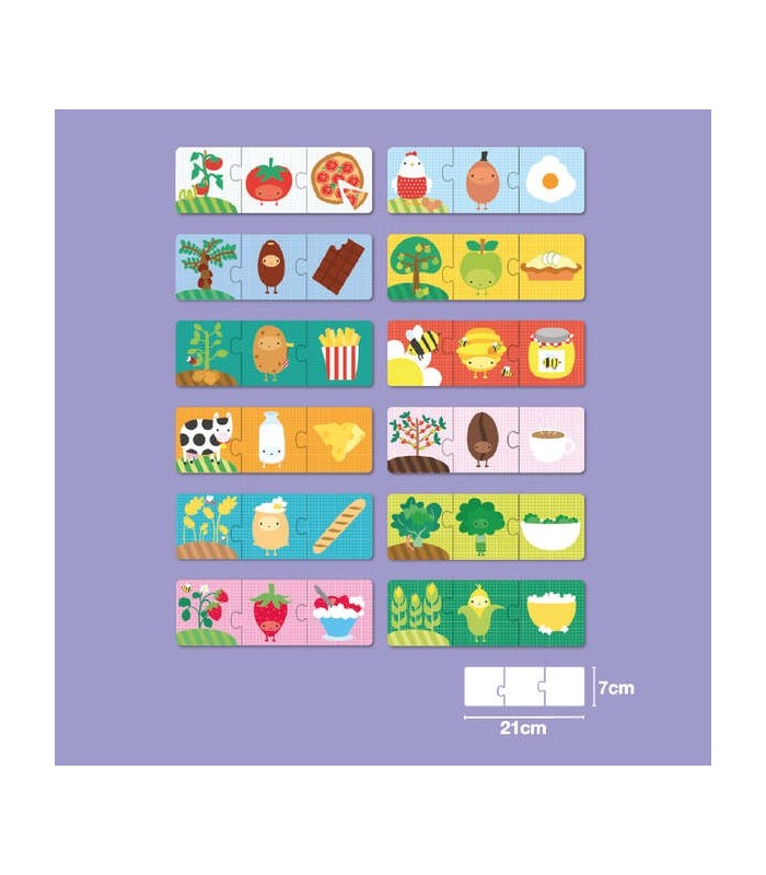 PUZZLE APLI ORIGEN DE LOS ALIMENTOS - 36 PIEZAS DE 7x7cm -COLORIDO