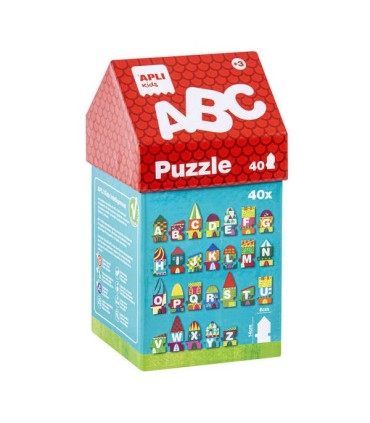 PUZZLE APLI CASITA LETRAS ABECEDARIO - 40 PIEZAS DE DIFERENTES TAMAÑOS - COLORIDO