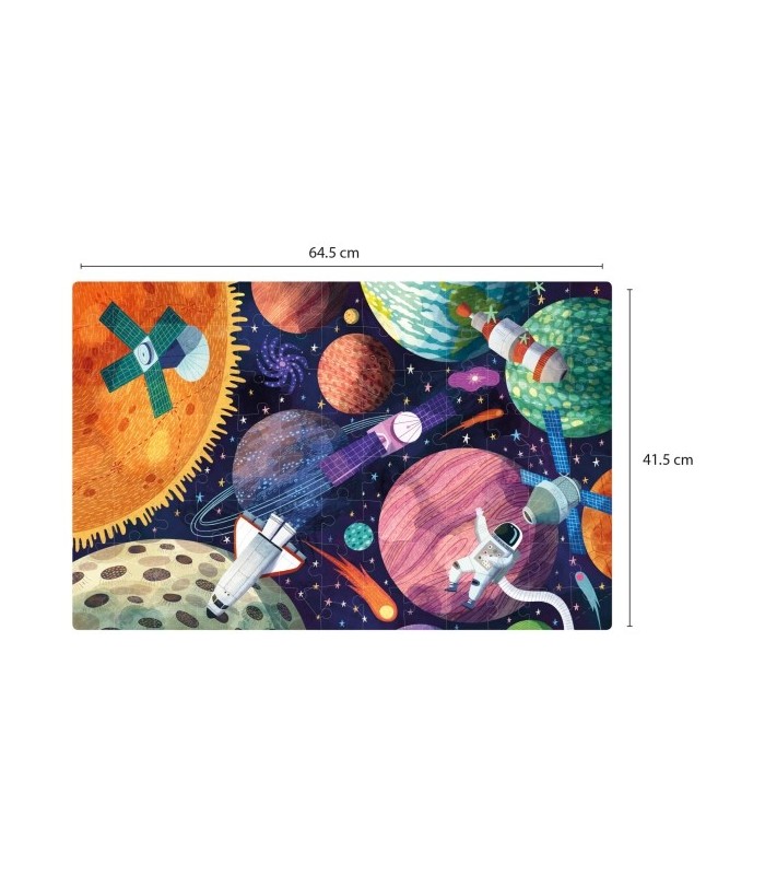 PUZZLE APLI GLOW IN THE DARK SISTEMA SOLAR 104 PIEZAS 5x5cm - INCLUYE POSTER PARA MONTAJE