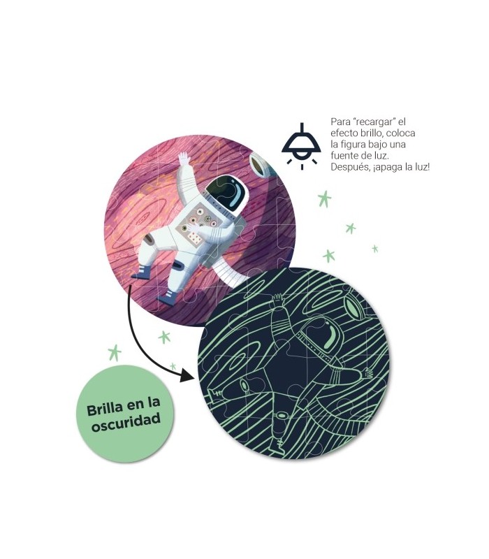 PUZZLE APLI GLOW IN THE DARK SISTEMA SOLAR 104 PIEZAS 5x5cm - INCLUYE POSTER PARA MONTAJE