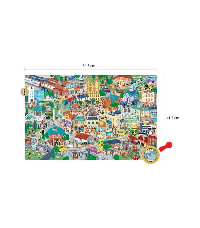 PUZZLE APLI OBSERVACION CIUDAD DE 104 PIEZAS DE 5x5cm - INCLUYE POSTER Y 3 FICHAS