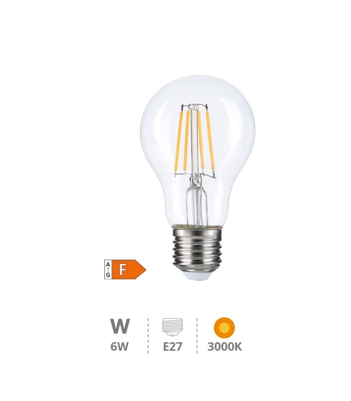 BOMBILLA LED VINTAGE SERIE ORO GSC E27 A60 6W LUZ CALIDA 3000K 630 LUMENES
