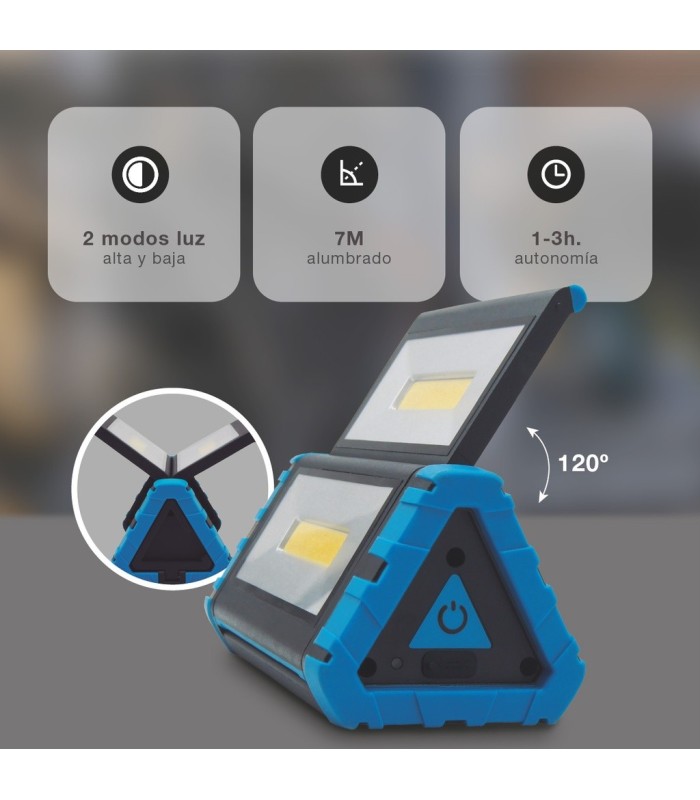 LINTERNA DE TRABAJO GSC LED COB HOJAS DESPLEGABLES 10W 1000 LUMENES - BATERIA 3600mAh