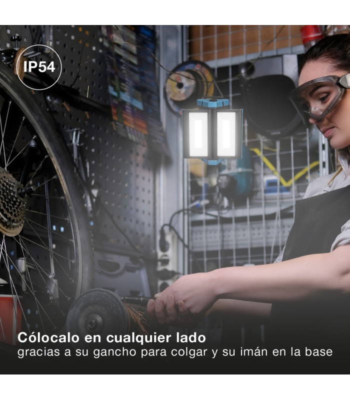 LINTERNA DE TRABAJO GSC LED COB HOJAS DESPLEGABLES 10W 1000 LUMENES - BATERIA 3600mAh