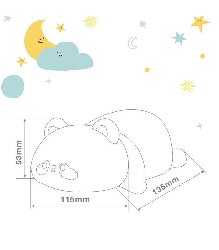LUZ DE NOCHE INFANTIL LED PANDA GSC 1W LUZ RGB - BATERIA RECARGABLE