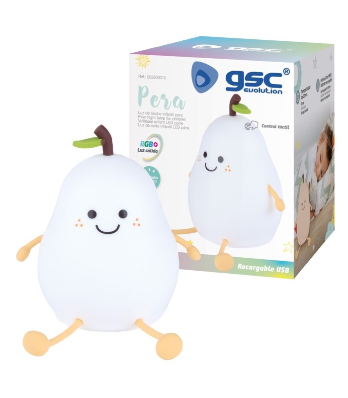 LUZ DE NOCHE INFANTIL LED PERA GSC 1W LUZ RGB - BATERIA RECARGABLE