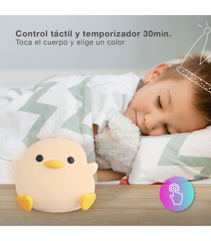 LUZ DE NOCHE INFANTIL LED POLLITO GSC 1W LUZ RGB - BATERIA RECARGABLE