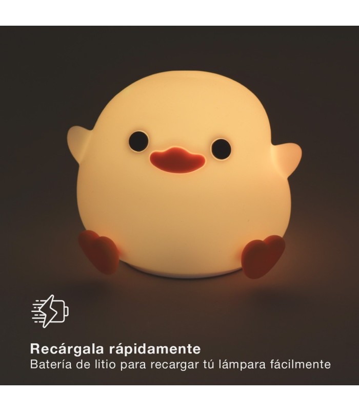 LUZ DE NOCHE INFANTIL LED POLLITO GSC 1W LUZ RGB - BATERIA RECARGABLE