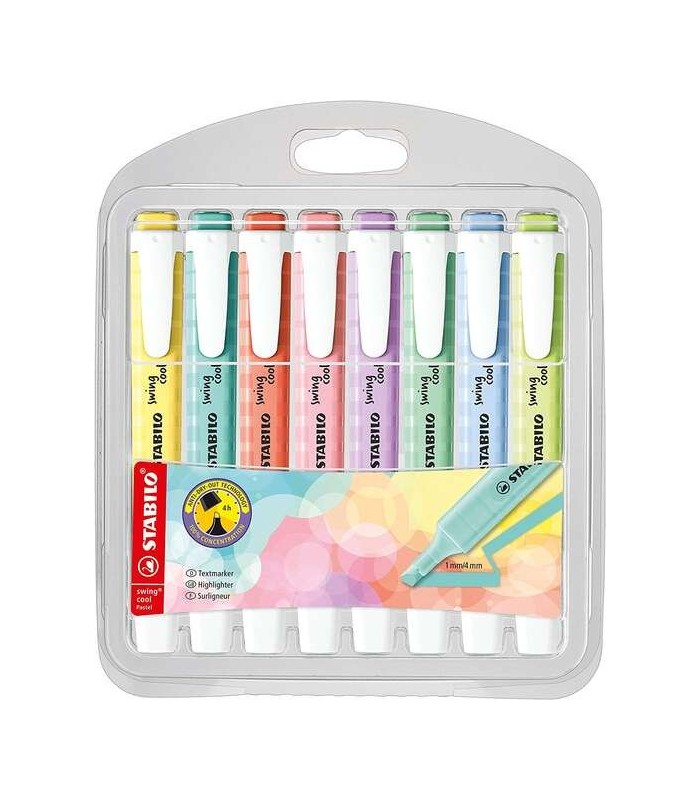 ESTUCHE STABILO FLUORESCENTE SWING COOL PASTEL 8 UNIDADES