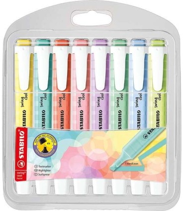 ESTUCHE STABILO FLUORESCENTE SWING COOL PASTEL 8 UNIDADES