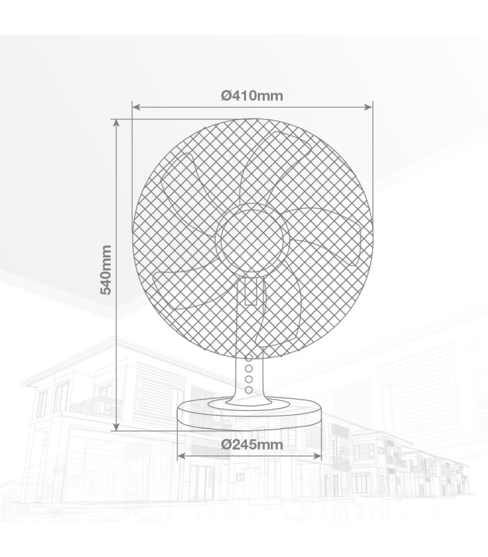 VENTILADOR SOBREMESA MACOMIA GSC Ø41cm 45W NEGRO