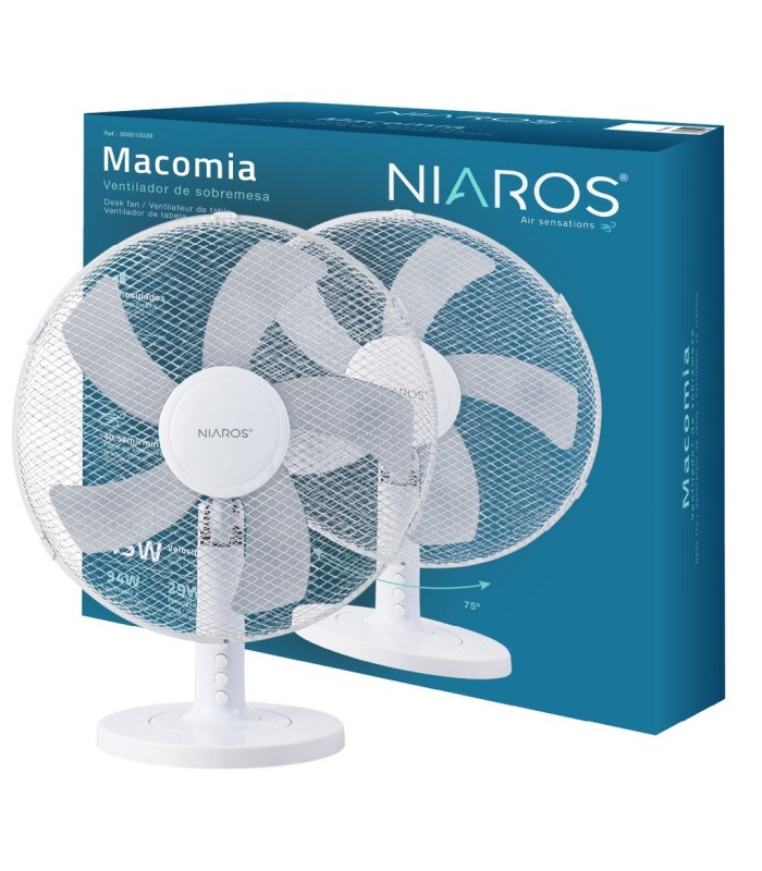 VENTILADOR SOBREMESA MACOMIA GSC Ø41cm 45W BLANCO