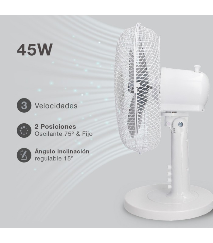 VENTILADOR SOBREMESA MACOMIA GSC Ø41cm 45W BLANCO