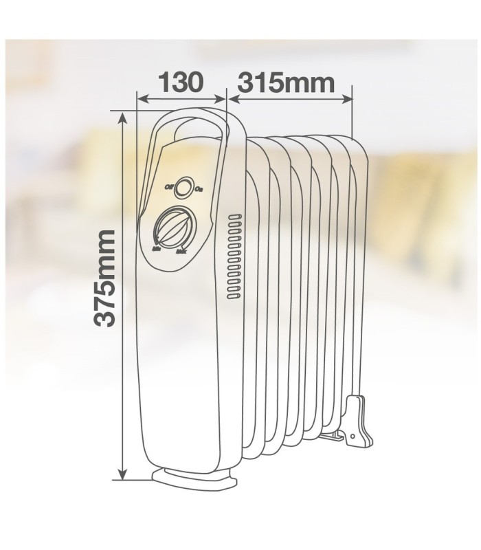 RADIADOR DE ACEITE MINI ELDERE NAIROS GSC 700W - 7 ELEMENTOS - TEMPERATURA REGULABLE