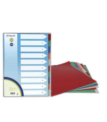 SEPARADORES BISMARK A-4 PLASTICO 10 COLORES