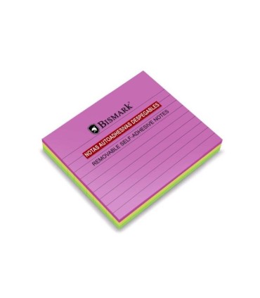 TACO ADHESIVO RAYADO 100 HOJAS SURTIDAS BISMARK