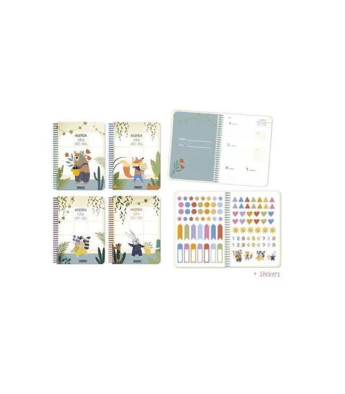AGENDA ESCOLAR ANIMALS 4 SEMANA VISTA INGRAF CURSO 25-26 - VARIOS DISEÑOS