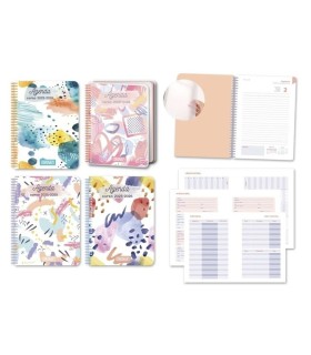 AGENDA ESCOLAR ACUARELA 4º DIA PAGINA INGRAF CURSO 25-26 - VARIOS DISEÑOS