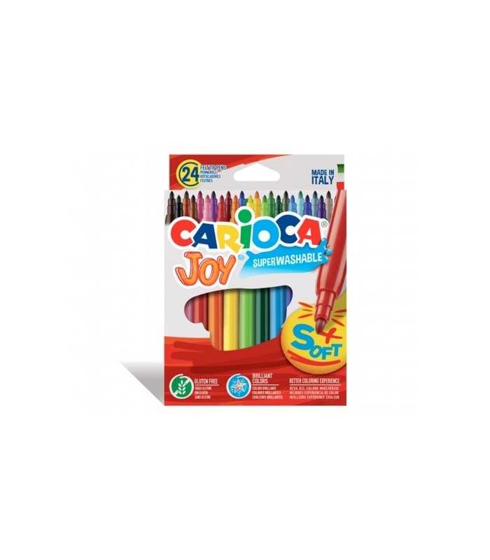 ROTULADORES CARIOCA JOY PACK 24 UNIDADES - PUNTA FINA 2 8mm - TINTA SUPERLAVABLE