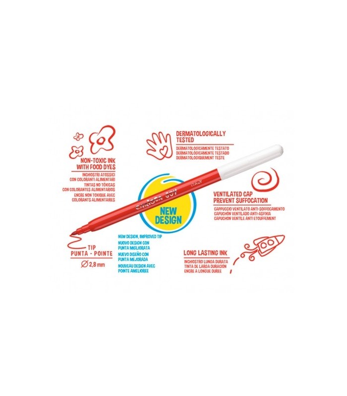 ROTULADORES CARIOCA JOY PACK 24 UNIDADES - PUNTA FINA 2 8mm - TINTA SUPERLAVABLE