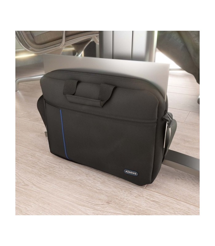 MALETIN PARA PORTATIL 15,6" AISENS NEGRO - BOLSILLO FRONTAL CON CREMALLERA