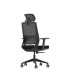 SILLA DE OFICINA CROMAD SENIOR SE1000 NEGRA - RESPALDO MALLA - SOPORTE LUMBAR Y CERVICAL