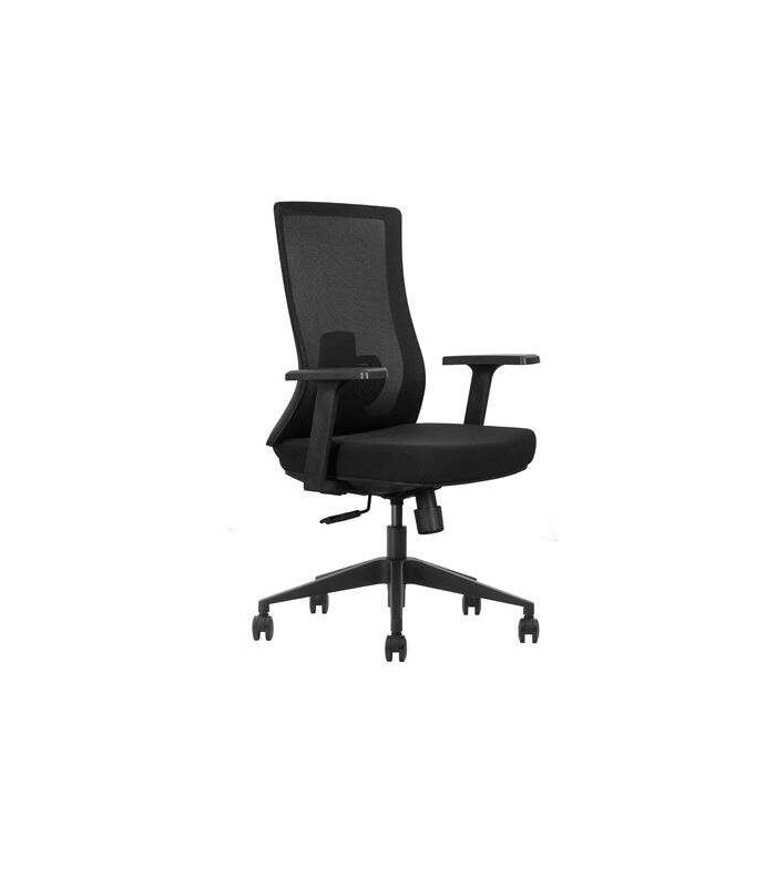 SILLA DE OFICINA CROMAD SENIOR SE6000 NEGRA - RESPALDO MALLA - SOPORTE LUMBAR AJUSTABLE