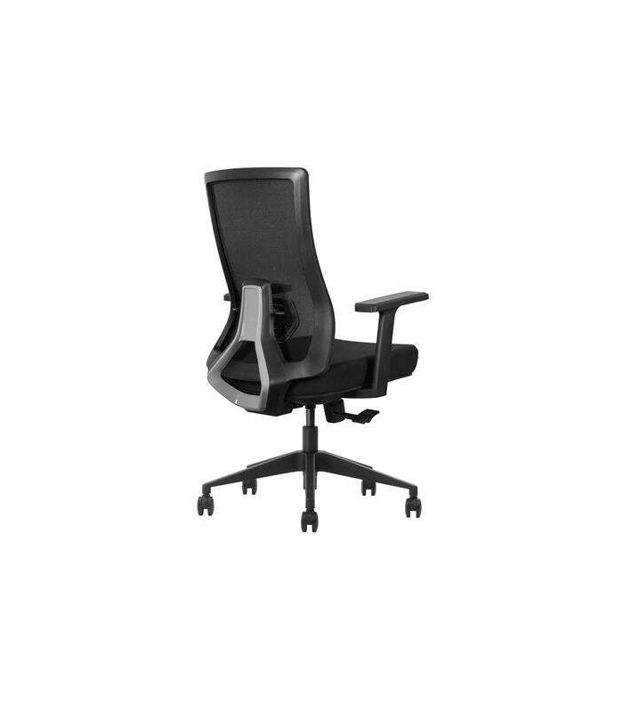 SILLA DE OFICINA CROMAD SENIOR SE6000 NEGRA - RESPALDO MALLA - SOPORTE LUMBAR AJUSTABLE