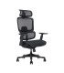 SILLA DE OFICINA CROMAD SE1400 NEGRA - REPOSACABEZAS Y RESPALDO REGULABLES - RUEDAS NAILON