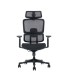 SILLA DE OFICINA CROMAD SE1400 NEGRA - REPOSACABEZAS Y RESPALDO REGULABLES - RUEDAS NAILON