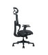 SILLA DE OFICINA CROMAD SE1400 NEGRA - REPOSACABEZAS Y RESPALDO REGULABLES - RUEDAS NAILON