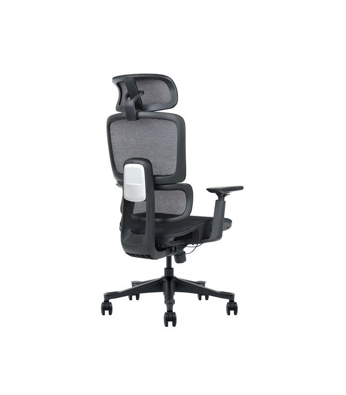 SILLA DE OFICINA CROMAD SE1400 NEGRA - REPOSACABEZAS Y RESPALDO REGULABLES - RUEDAS NAILON