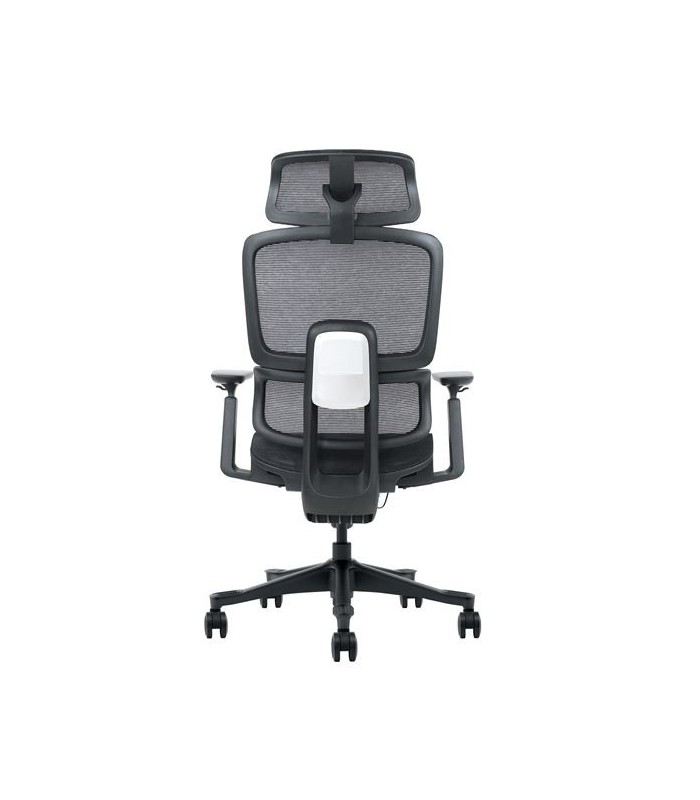 SILLA DE OFICINA CROMAD SE1400 NEGRA - REPOSACABEZAS Y RESPALDO REGULABLES - RUEDAS NAILON