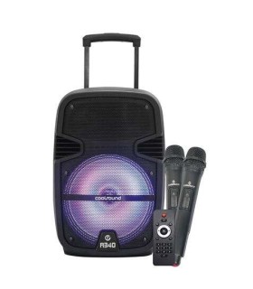 ALTAVOZ AMPLIFICADO COOLSOUND A340 250W 8" - 35W RMS - INCLUYE 2 MICROFONOS INALAMBRICOS