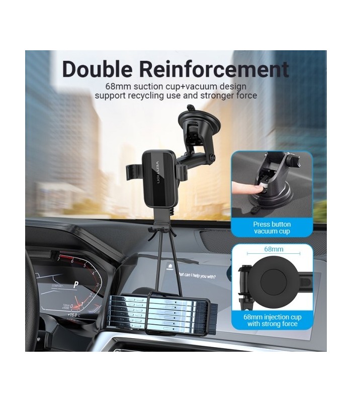 SOPORTE DE SMARTPHONE PARA COCHE VENTION KCOB0 NEGRO