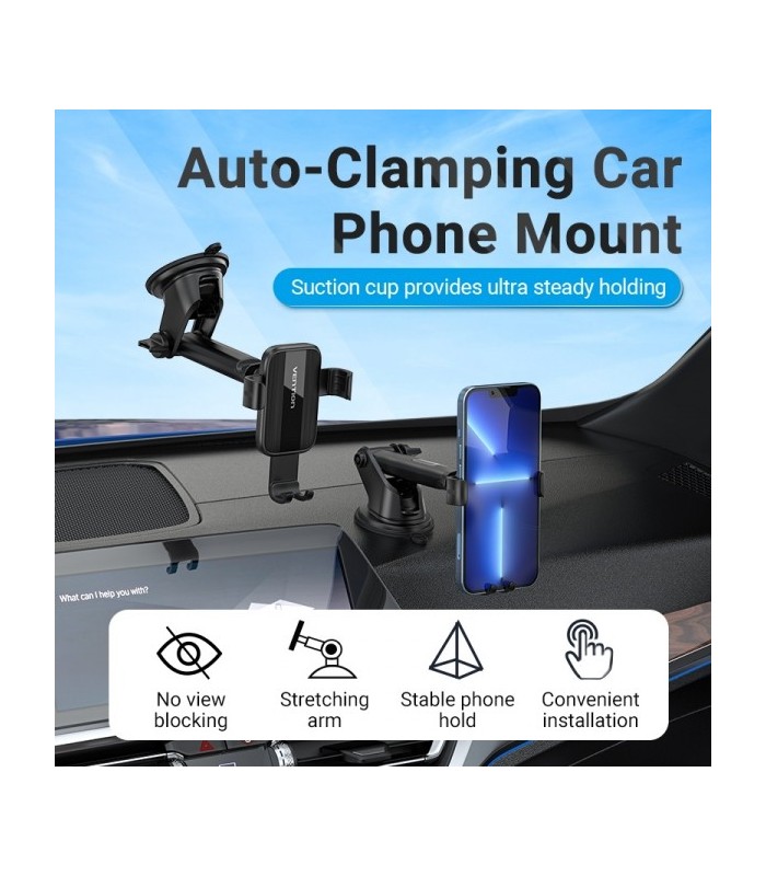 SOPORTE DE SMARTPHONE PARA COCHE VENTION KCOB0 NEGRO