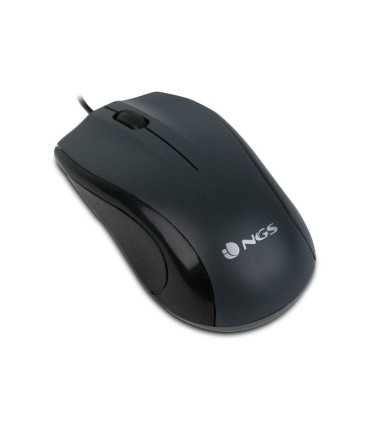 RATON CON CABLE USB NGS MIST NEGRO - 3 BOTONES - USO AMBIDIESTRO