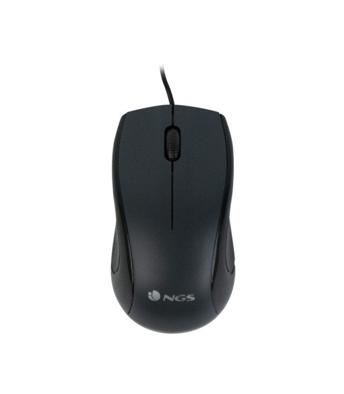 RATON CON CABLE USB NGS MIST NEGRO - 3 BOTONES - USO AMBIDIESTRO