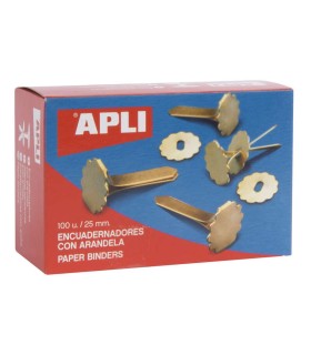 ENCUADERNADORES METALICOS APLI CON ARANDELA 25mm - CAJA 100 UNIDADES