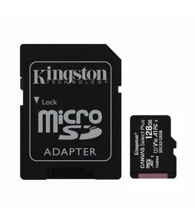 TARJETA MICRO SD XC 128GB + ADAPTADOR KINGSTON CANVAS SELECT PLUS - CLASE 10 - 100MB-S
