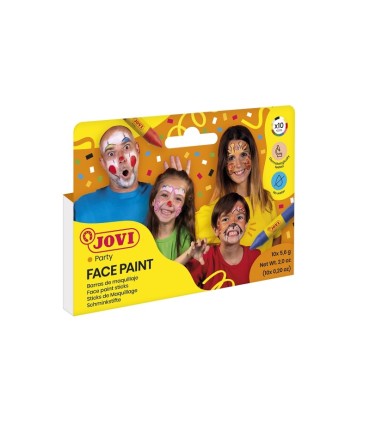 ESTUCHE DE 10 BARRAS MAQUILLAJE JOVI - COLORES SURTIDOS - FACIL DE LIMPIAR